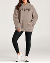 EMBROIDERY FOOTBALL BOWS SWEATSHIRT - Coffee
