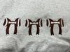 EMBROIDERY FOOTBALL BOWS SWEATSHIRT - Gray Blue