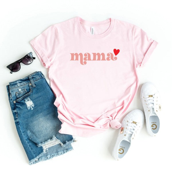 Pink Mama Heart Short Sleeve Graphic Tee