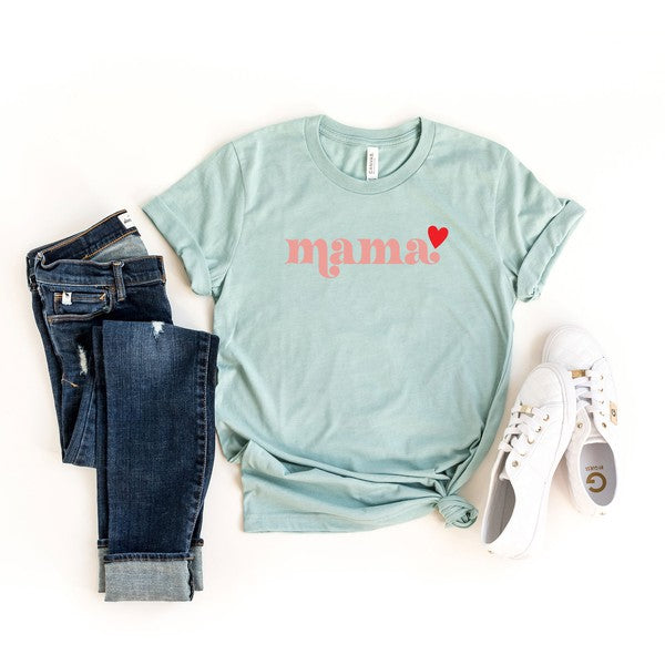 Pink Mama Heart Short Sleeve Graphic Tee