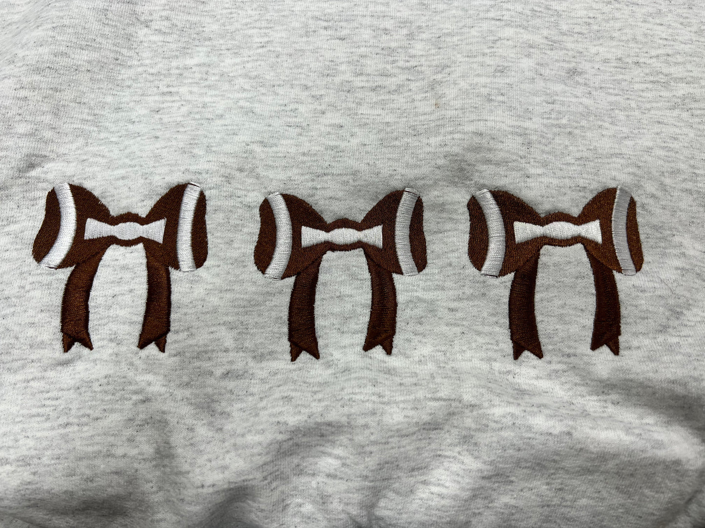 Embroidery Football Bows Sweatshirt