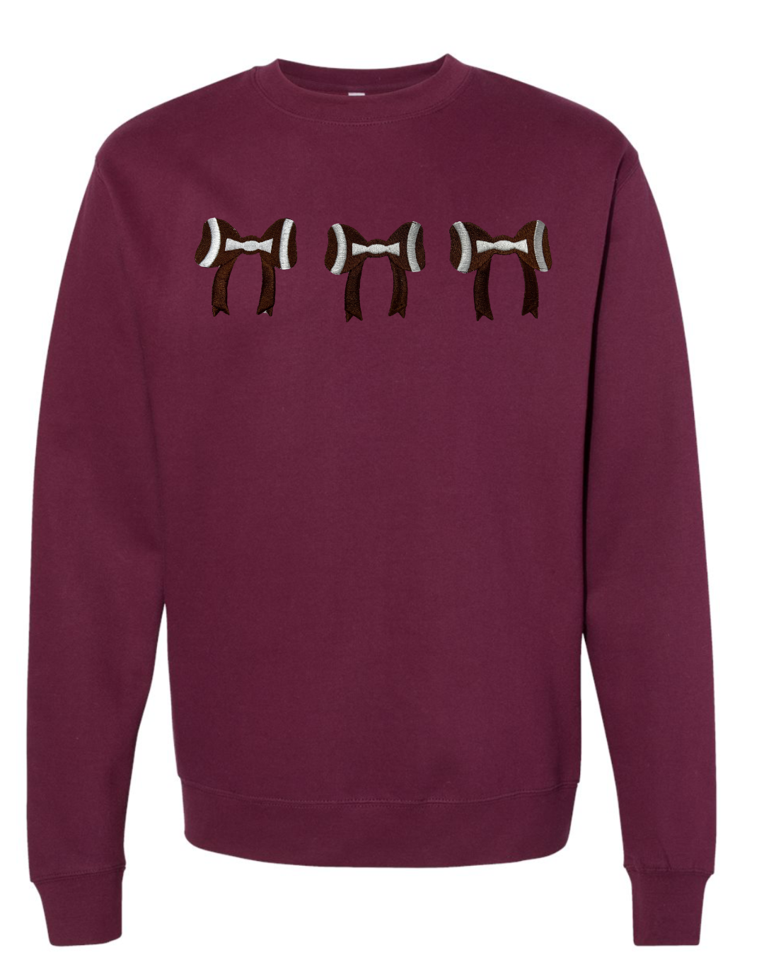 Embroidery Football Bows Sweatshirt