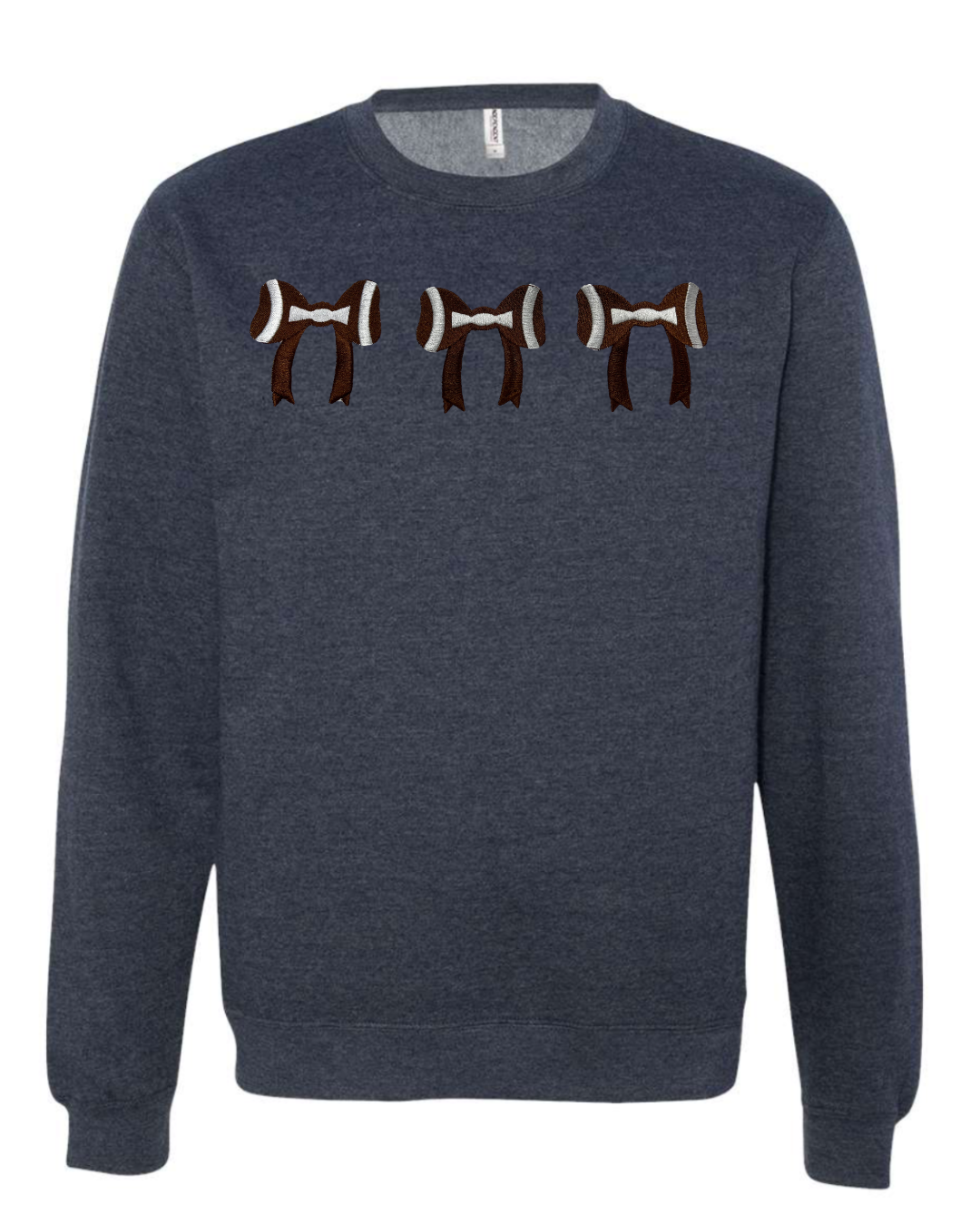 Embroidery Football Bows Sweatshirt