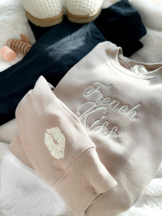 French Kiss Embroidered Crewneck